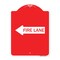 Signmission Designer Series Sign-Fire Lane Left Arrow, Red & White Aluminum Sign, 18" x 24", RW-1824-23982 A-DES-RW-1824-23982 - alternate 1